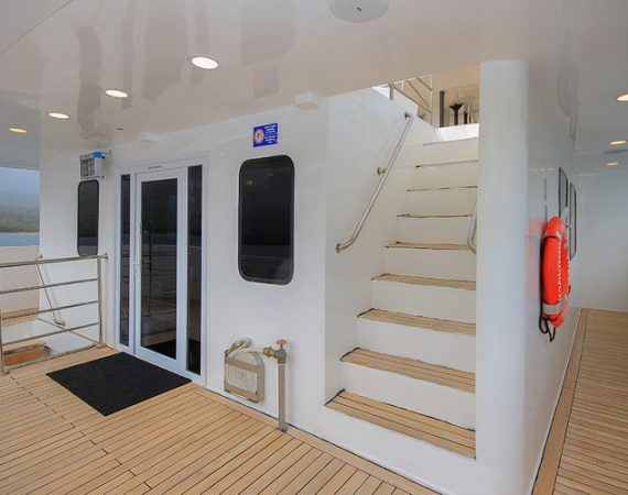 Grand Queen Beatriz Galapagos Cruise departure deck